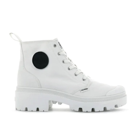 Palladium - Free People - ‘Pallabase Twill’ Boots - Star White - Picture 2 of 10